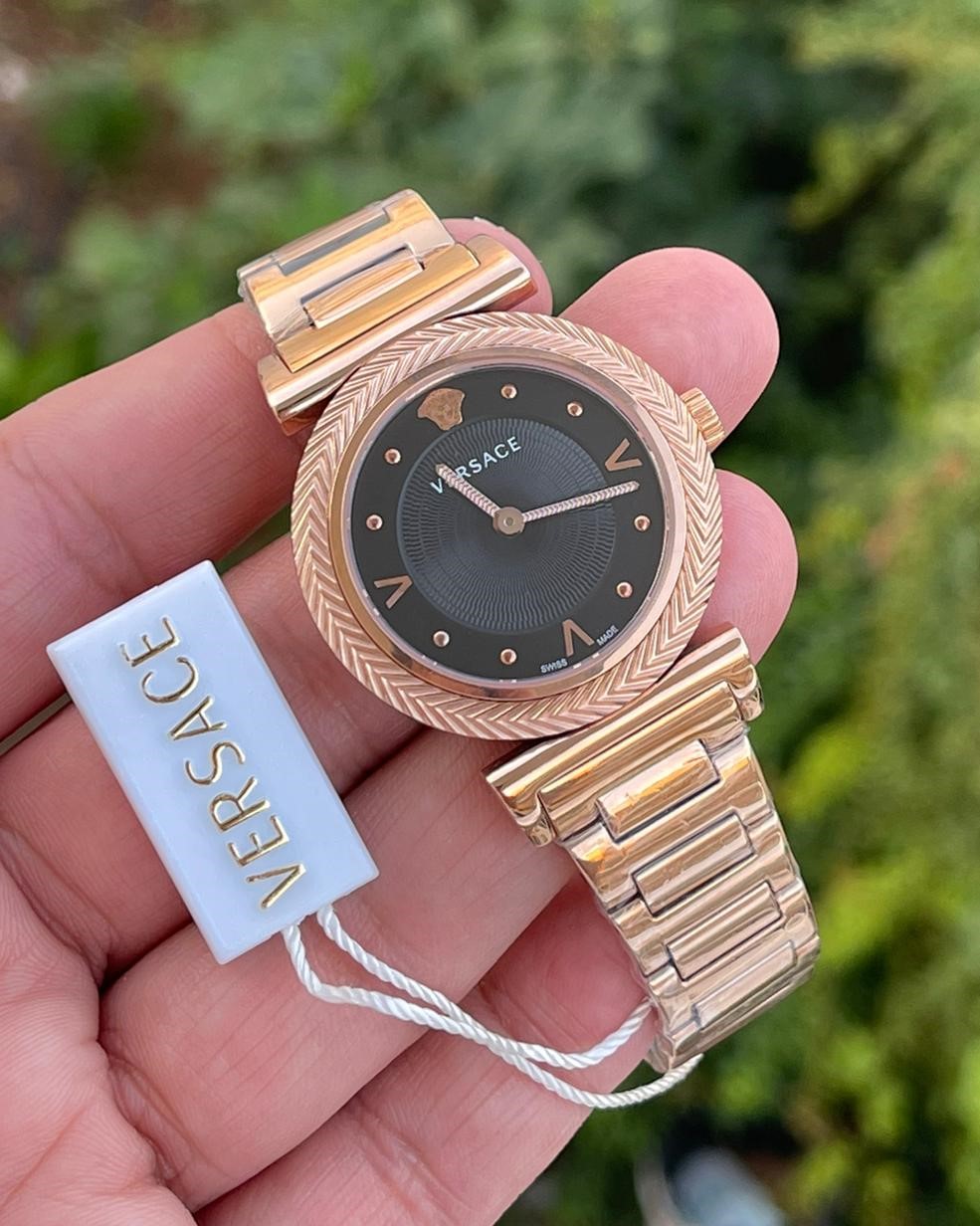 Versace Rose Siyah Kadran V-Motif Bayan Kol Saati L-861